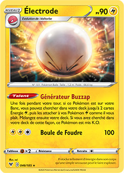 Carte Pokémon Électrode 046/185 de la série Voltage Éclatant en vente au meilleur prix