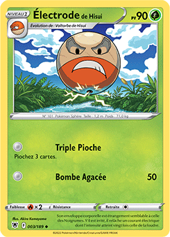 Carte Pokémon Peu commune Électrode de Hisui 003/189 de la série Astres Radieux