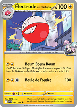 Carte Pokémon Peu commune Électrode de Mashynn 48/159 de la série Aventures Ensemble