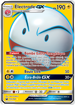 Carte Pokémon Électrode GX 155/168 de la série Tempête Céleste en vente au meilleur prix