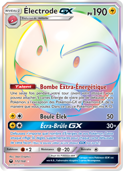 Carte Pokémon Électrode GX 172/168 de la série Tempête Céleste en vente au meilleur prix