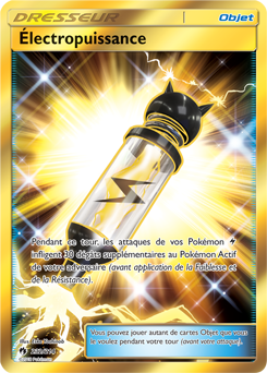 Carte Pokémon Objet Gold SL Électropuissance 232/214 de la série Tonnerre Perdu