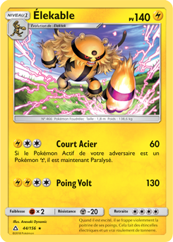 Carte Pokémon Élekable 44/156 de la série Ultra Prisme en vente au meilleur prix
