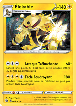 Carte Pokémon Élekable 45/163 de la série Styles de Combat en vente au meilleur prix