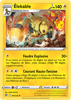 Carte Pokémon Élekable 047/172 de la série Stars Étincelantes en vente au meilleur prix
