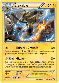 Carte Pokémon Rare Élekable 30/111 de la série Poings Furieux