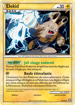 Carte Pokémon Rare Elekid 21/102 de la série Triomphe
