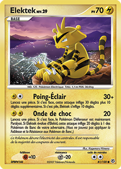 Carte Pokémon Commune Élektek 81/130 de la série Diamant & Perle