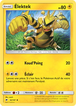 Carte Pokémon Élektek 42/147 de la série Ombres Ardentes en vente au meilleur prix