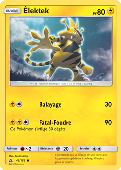 Carte Pokémon Élektek 43/156 de la série Ultra Prisme en vente au meilleur prix