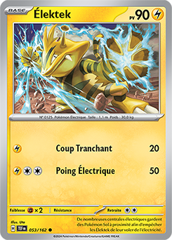 Carte Pokémon Élektek 53/162 de la série Forces Temporelles en vente au meilleur prix