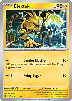 Carte Pokémon Élektek 125/165 de la série 151 en vente au meilleur prix