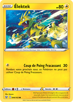 Carte Pokémon Élektek 44/163 de la série Styles de Combat en vente au meilleur prix