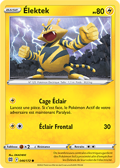 Carte Pokémon Élektek 046/172 de la série Stars Étincelantes en vente au meilleur prix