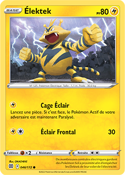 Carte Pokémon Communes Élektek 046/172 de la série Stars Étincelantes