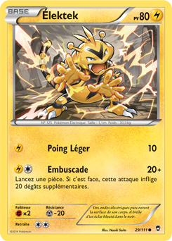 Carte Pokémon Élektek 29/111 de la série Poings Furieux en vente au meilleur prix