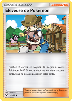 Carte Pokémon Peu commune Éleveuse de Pokémon 63/73 de la série Légendes Brillantes