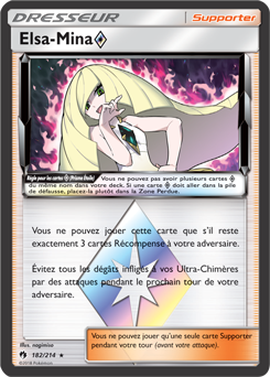 Carte Pokémon Prisme Étoile Elsa-Mina 182/214 de la série Tonnerre Perdu