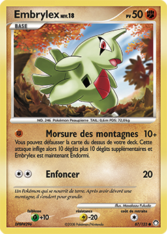 Carte Pokémon Commune Embrylex 87/123 de la série Trésors Mystérieux