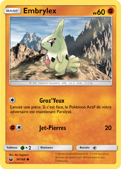 Carte Pokémon Embrylex 74/168 de la série Tempête Céleste en vente au meilleur prix