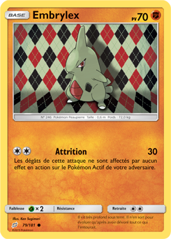Carte Pokémon Commune Embrylex 79/181 de la série Duo de Choc
