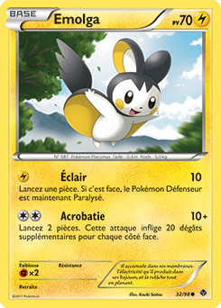 Carte Pokémon Emolga 32/98 de la série Pouvoirs Émergents en vente au meilleur prix