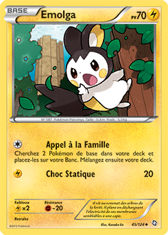Carte Pokémon Peu commune Emolga 45/124 de la série Dragons Éxaltés