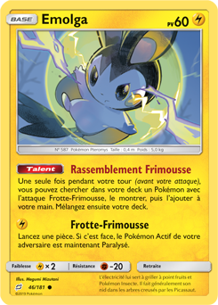 Carte Pokémon Commune Emolga 46/181 de la série Duo de Choc