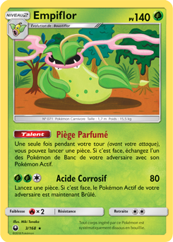 Carte Pokémon Holographique Rare Empiflor 3/168 de la série Tempête Céleste
