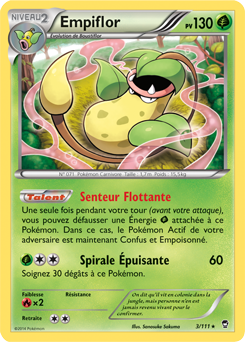 Carte Pokémon Holographique Rare Empiflor 3/111 de la série Poings Furieux