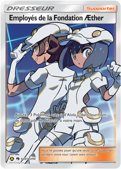 Carte Pokémon Dresseur Full Art Employés de la Fondation Æther SV81/SV94 de la série Destinées Occultes