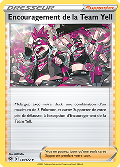 Carte Pokémon Peu commune Encouragement de la Team Yell 149/172 de la série Stars Étincelantes
