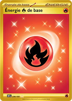 Carte Pokémon Hyper rare Énergie de base Feu 230/197 de la série Flammes Obsidiennes