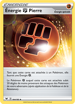 Carte Pokémon Peu commune Energie Combat Pierre 164/185 de la série Voltage Éclatant