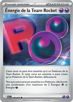 Carte Pokémon Peu commune Énergie de la Team Rocket 217/217 de la série Héros Transcendants