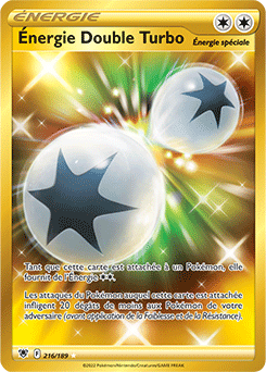 Carte Pokémon Énergie Double Turbo 216/189 de la série Astres Radieux en vente au meilleur prix