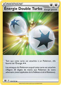 Carte Pokémon Peu commune Énergie Double Turbo 151/172 de la série Stars Étincelantes