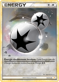 Carte Pokémon Peu commune Énergie doublement incolore 103/123 de la série HeartGold SoulSilver