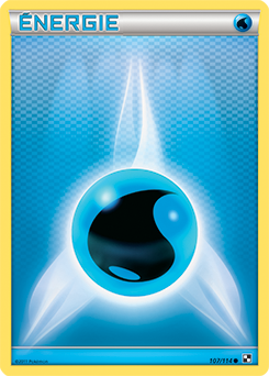 Carte Pokémon Commune Énergie Eau 107/114 de la série Noir & Blanc