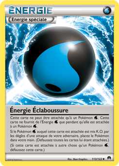 Carte Pokémon Peu commune Énergie Éclaboussure 113/122 de la série Rupture Turbo