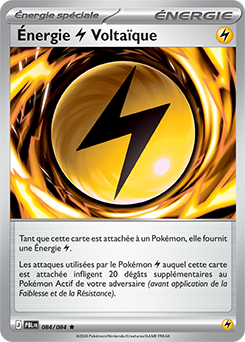 Carte Pokémon Rare Énergie Électrique Voltaïque 84/84 de la série Nuit Noire