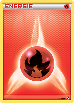Carte Pokémon Commune Énergie Feu 106/114 de la série Noir & Blanc