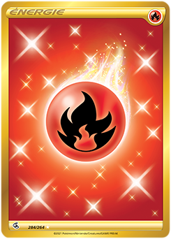 Carte Pokémon Énergie gold EB Énergie Feu 284/264 de la série Poing de Fusion