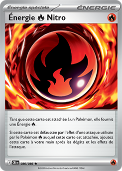 Carte Pokémon Rare Énergie Feu Nitro 86/86 de la série Chaos Ascendant