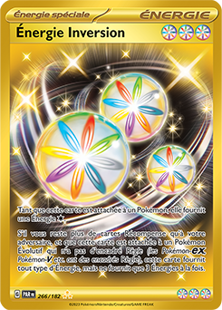 Carte Pokémon Hyper rare Énergie Inversion 266/182 de la série Faille Paradoxe