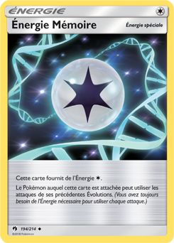 Carte Pokémon Peu commune Énergie Mémoire 194/214 de la série Tonnerre Perdu