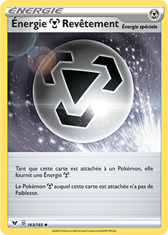 Carte Pokémon Peu commune Energie Métal Revêtement 163/185 de la série Voltage Éclatant