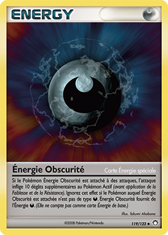 Carte Pokémon Peu commune Énergie Obscurité 119/123 de la série Trésors Mystérieux