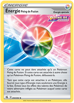 Carte Pokémon Peu commune Énergie Poing de Fusion 244/264 de la série Poing de Fusion