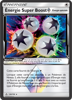 Carte Pokémon Énergie Super Boost 136/156 de la série Ultra Prisme en vente au meilleur prix